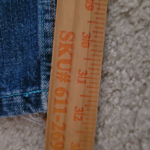 Vtg Phat Farm Jeans Mens 38x33 (32L) Blue Baggy Hop Hop Skater Logo Patches Y2K - Picture 12 of 16